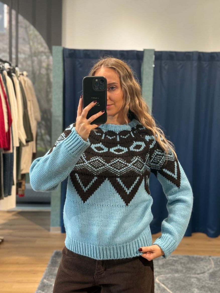 Immagine di MAGLIONE OSLO - Disponibile in MARRONE, BURRO, AZZURRO