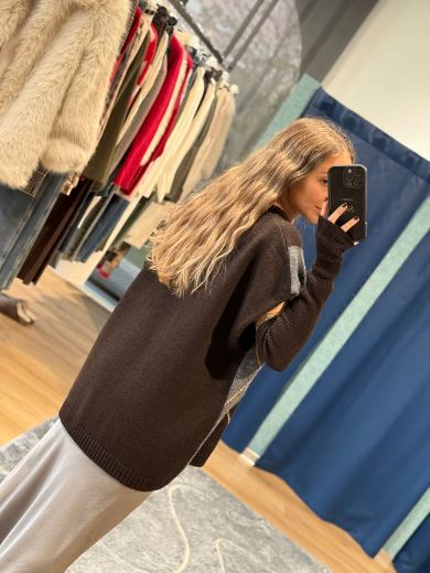 Immagine di GILET OVER ROMBI CON MANICOTTI