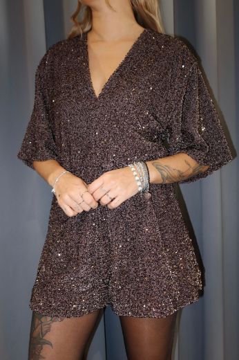 Immagine di TUTA PAILLETTES VELLUTO - Disponibile in TAUPE, NERO