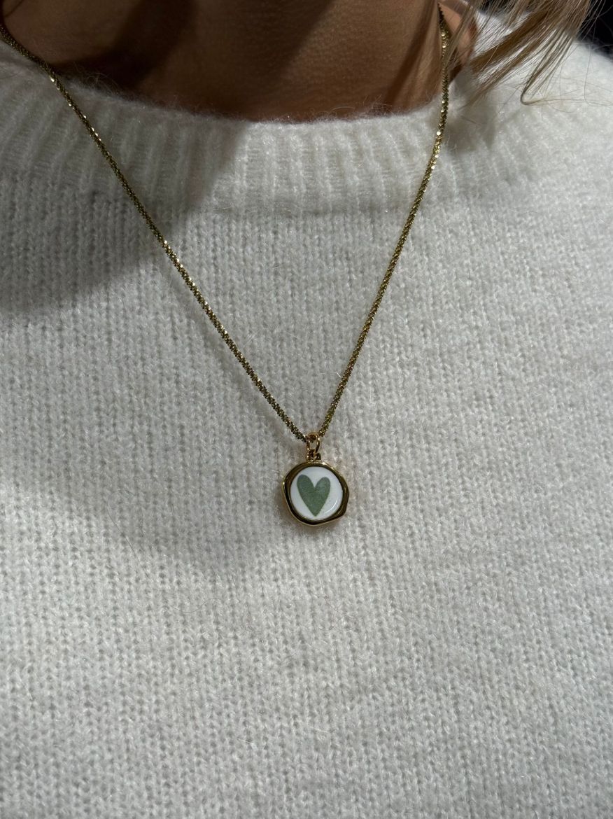 Immagine di COLLANA CHARM CUORE - Disponibile in VERDE, ROSSO, AZZURRO