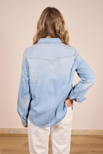 Immagine di CAMICIA DENIM MARIA - Disponibile in BLU, AZZURRO