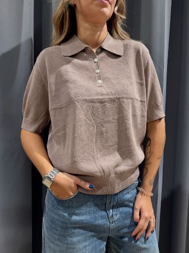 Immagine di POLO MEZZA MANICA - Disponibile in TORTORA, MARRONE, CREMA, BLU, AZZURRO