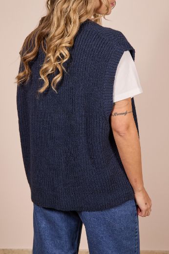 Immagine di GILET MAXI SCOLLO - Disponibile in PANNA, OLIO, BLU