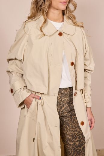 Immagine di TRENCH LUNGO SPORTY - Disponibile in VERDE MILITARE, CORDA