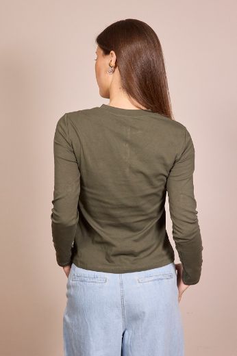 Immagine di MAGLIA MANICA LUNGA BOTTONI - Disponibile in VERDE, ROSA, NERO, MARRONE, BLU, BIANCO