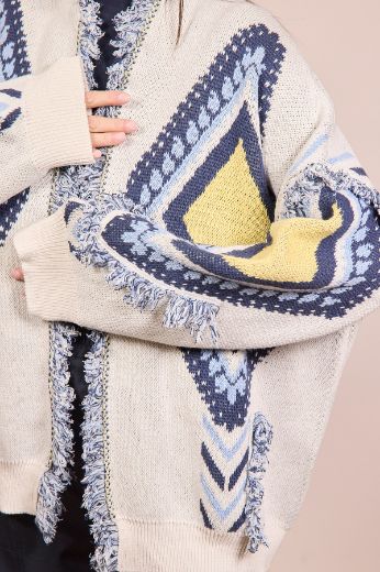 Immagine di CARDIGAN ROMBI - Disponibile in TERRA, BIANCO, BLU