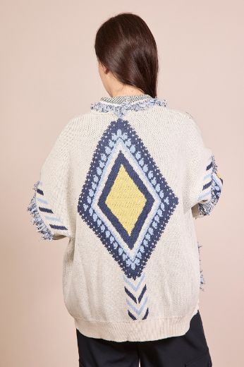 Immagine di CARDIGAN ROMBI - Disponibile in TERRA, BIANCO, BLU
