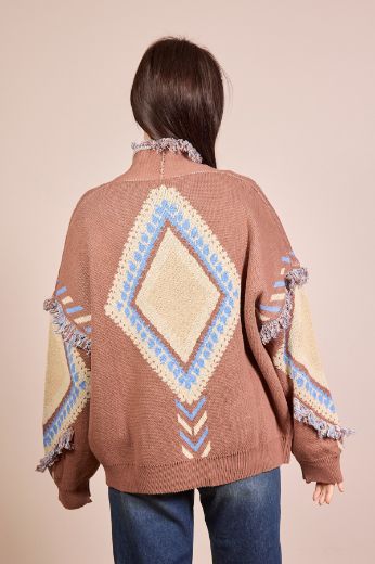 Immagine di CARDIGAN ROMBI - Disponibile in TERRA, BIANCO, BLU