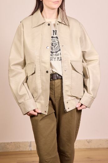 Immagine di CHIODO BOMBER - Disponibile in MARRONE, BEIGE