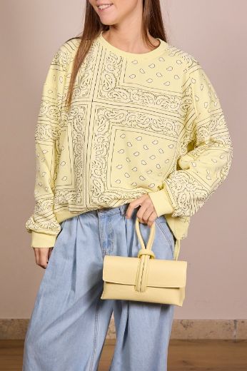 Immagine di BORSA NODO IN PELLE - Disponibile in ROSA, NOCCIOLA, GIALLO, AZZURRO