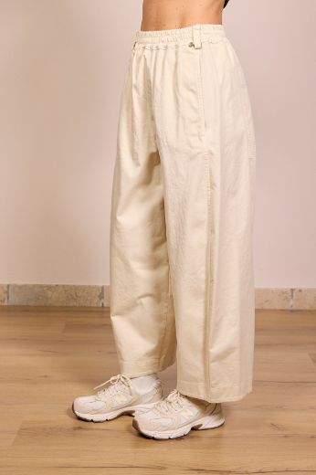 Immagine di PANTALONE BARREL CON ELASTICO - Disponibile in MORO, BURRO