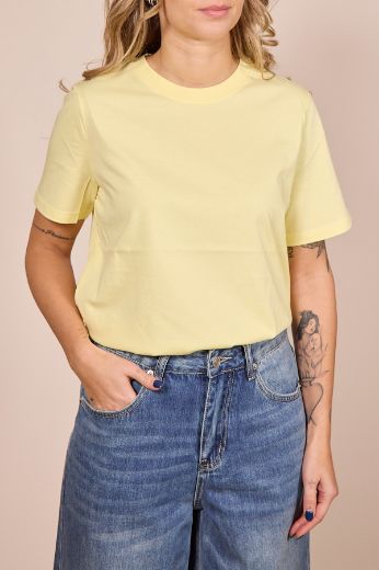 Immagine di T-SHIRT RIA COTONE ORGANICO - Disponibile in BEIGE, BIANCO, ROSA, VERDE, AZZURRO, MARRONE, FUCSIA, NERO, BLU, VERDE BOSCO, VERDE MILITARE, BORDEAUX, GIALLO, ROSSO