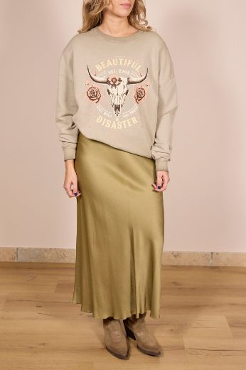 Immagine di GONNA MIDI SATIN - Disponibile in VERDE, BLUSH