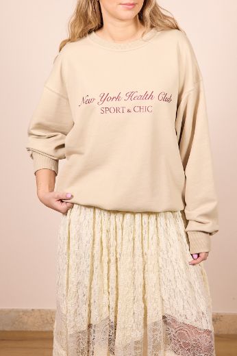 Immagine di FELPA SPORT E CHIC - Disponibile in BEIGE, GRIGIO