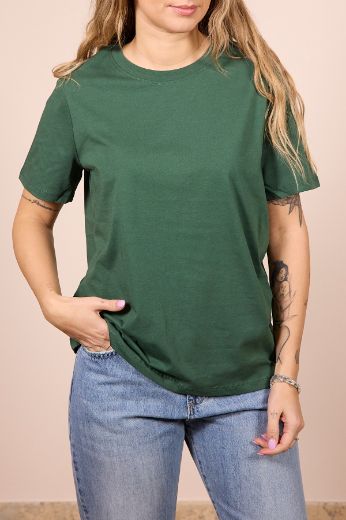 Immagine di T-SHIRT RIA COTONE ORGANICO - Disponibile in BEIGE, BIANCO, ROSA, VERDE, AZZURRO, MARRONE, FUCSIA, NERO, BLU, VERDE BOSCO, VERDE MILITARE, BORDEAUX, GIALLO, ROSSO