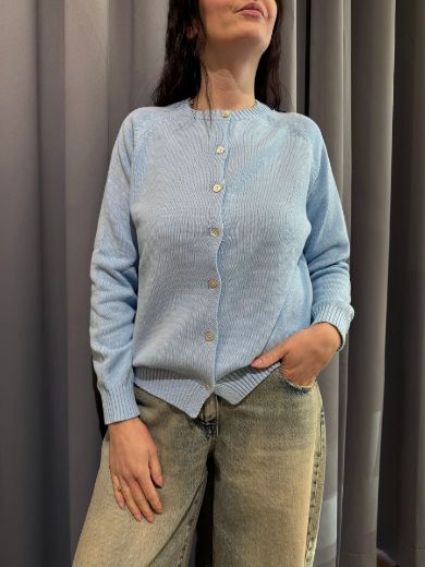 Immagine di CARDIGAN DAISY - Disponibile in AZZURRO, PANNA, LIME, GIALLO, BEIGE, ROSSO, ROSA, BLU, NOCCIOLA, NERO