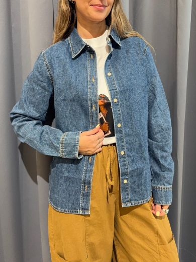 Immagine di CAMICIA DENIM ROSE - Disponibile in BLU, AZZURRO