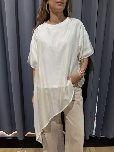 Immagine di T-SHIRT VELATA ORY - Disponibile in MARRONE, BIANCO