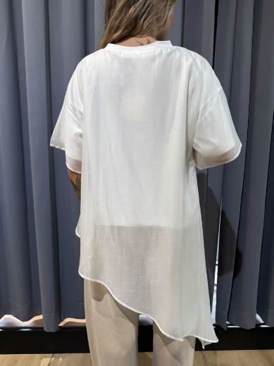 Immagine di T-SHIRT VELATA ORY - Disponibile in MARRONE, BIANCO