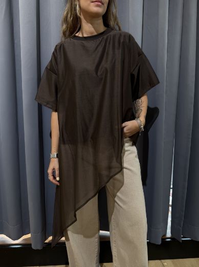 Immagine di T-SHIRT VELATA ORY - Disponibile in MARRONE, BIANCO