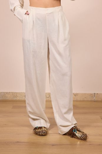 Immagine di PANTALONE LINO ALMIRA - Disponibile in BISCOTTO, PANNA