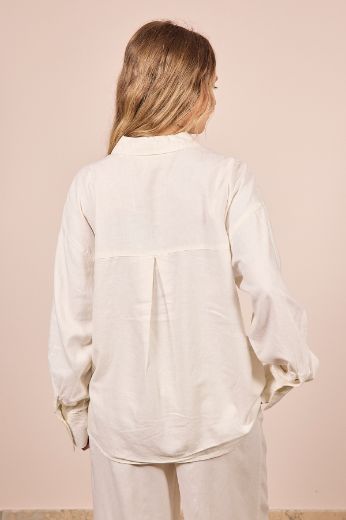 Immagine di CAMICIA LINO ALMIRA - Disponibile in BISCOTTO, PANNA