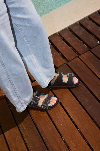 Immagine di CIABATTA IN PELLE SCAMOSCIATA STITCHINGS