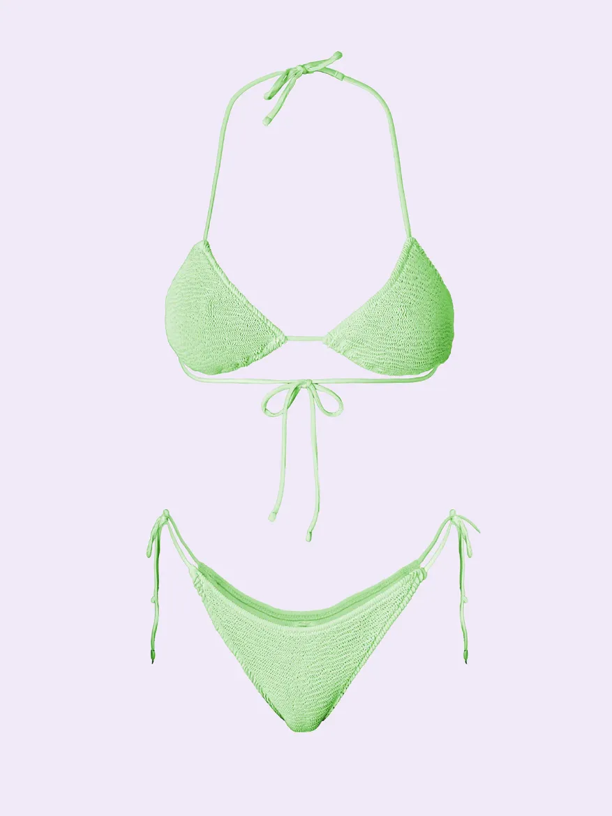 Immagine di BIKINI TRIANGOLO CRINKLE VERDE