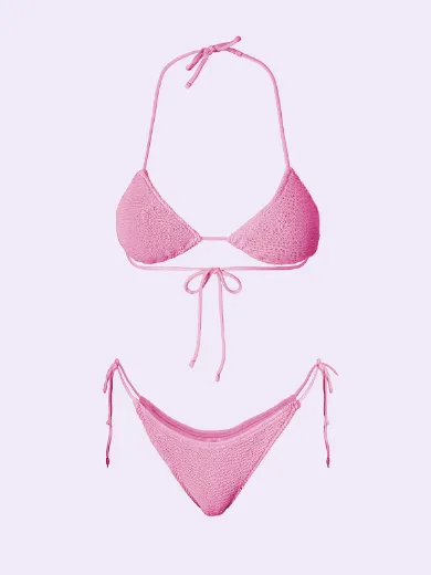 Immagine di BIKINI TRIANGOLO CRINKLE ROSA
